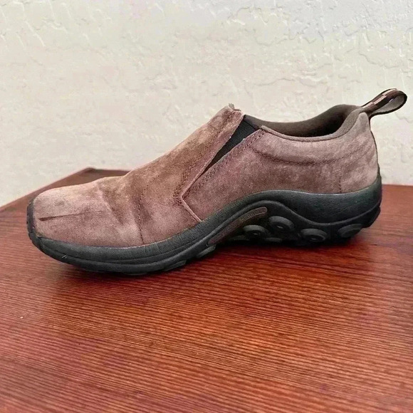 Merrell Jungle Moc Men's Slip On Shoes - Size 8 Lightly Used Brown Suede Leather - Picture 5 of 10